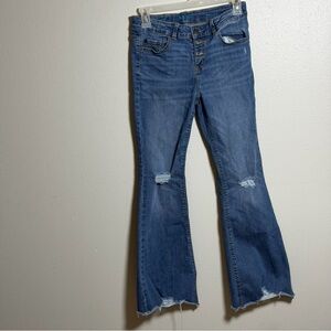 Thereabouts Kids Girl Denim Distressed Stylish Blue Flared Jeans size 12